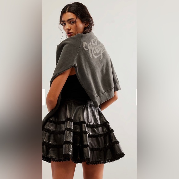 NWT Free People Understated Leather Roxanne Mini Skirt #Its🔥